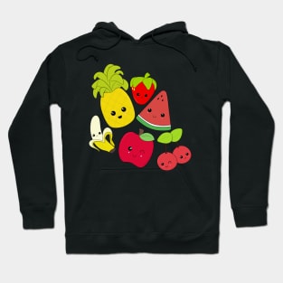 Kawaii Fruit Characters Hoodie